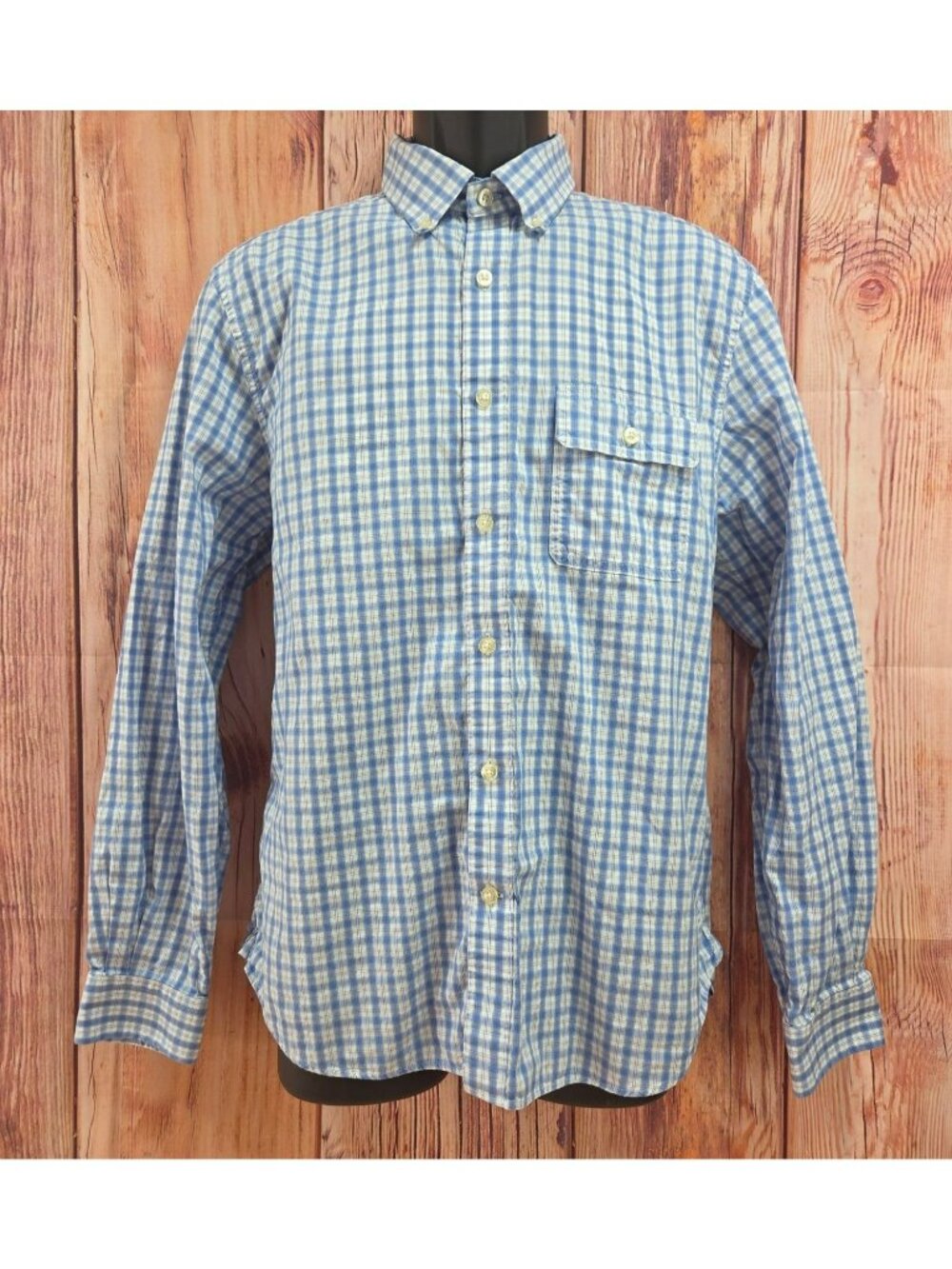 Vineyard Vines Mens Collegiate Fit Blue Plaid Shirt Medium